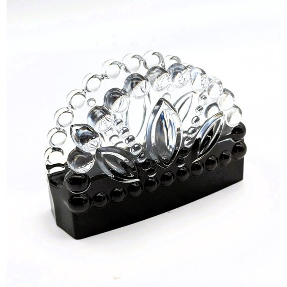 Napkin or Note Holder Epoxy Resin Clear and Black Detailed Hand Crafted NEW - Picture 2 of 9